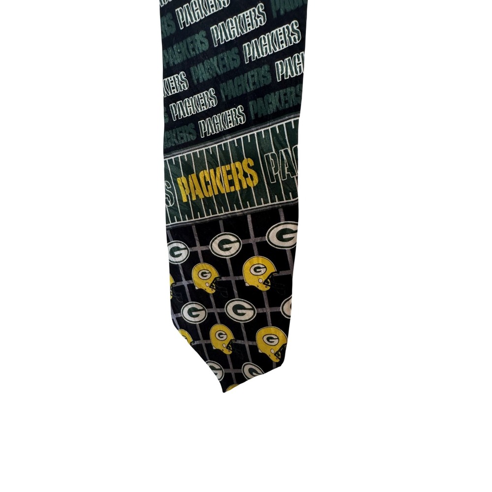 Green Bay Packers Tie Mens One Size Green NFL Football Helmet RM Sport Silk